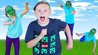 Minecraft Invasion! Race to Save Jack! Chase Game with the Fun Squad!