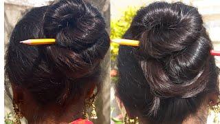 how to make twistedbun hairstyle using hairstick|summer hairstyle|Jeanshairstyle|suman'sworld