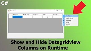 Show and Hide Datagridview Columns on Runtime