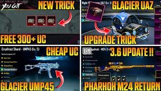 GET FREE 300 BONUS UC ! GLACIER UMP45 TRICK || EASY WAY TO UPGRADE GLACIER UAZ | KUMARI GAMER