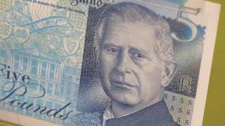 New King Charles III bank note displayed at Bank of England museum