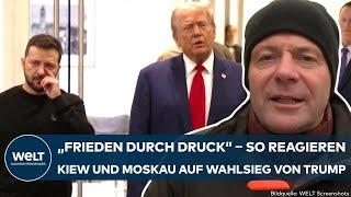 UKRAINE-KRIEG: "Frieden durch Druck" – So reagieren Kiew und Moskau auf Wahlsieg von Donald Trump