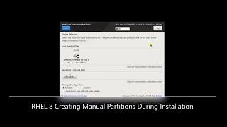 RHEL 8 Creating Manual Partitions During Installation