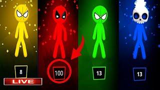 Stickman Party Funny 1234 mini games four Players tournament Gameplay Live Streaming #stickmanparty