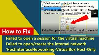 Failed to open a session for the virtual machine || How to fix virtualbox