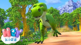 Here comes the dinosaurs  | Dinosaur Song for Kids | HeyKids Nursery Rhymes