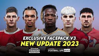 EXCLUSIVE FACEPACK V3 2023 | SIDER CPK | SMOKE PATCH FOOTBALL LIFE 2023 & PES 2021