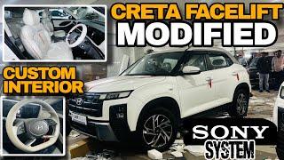 Creta facelift 2024 Modified Sony ES series  customised interior #cretafacelift #creta2024