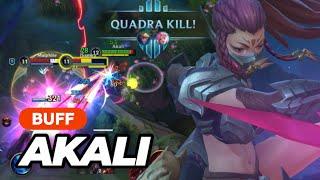 WILDRIFT BUFFED AKALI QUADRA KILL! MIDLANE GAMEPLAY ver 6.0b (BUILD & RUNES)