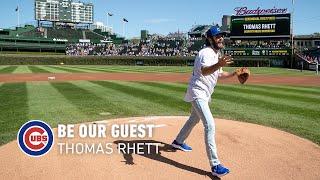 Thomas Rhett Gets Advice from the Cubs Bullpen Before Throwing a Ceremonial First Pitch