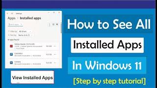 How to See All Installed Apps in Windows 11