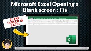 Microsoft Excel opening a blank screen (no display) 2016, 2019,2024 | how to | Easy way | Fix