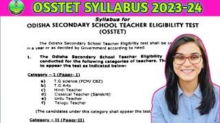 OSSTET SYLLABUS 2024 | OSSTET EXAM 2024 | OSSTET SYLLABUS FOR 2023 | OSSTET SYLLABUS  2024 |#osstet