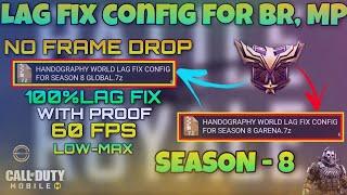 Lag fix config for cod mobile Low-Max 60FPS|fix lag in call of duty mobile[ Season 8| codm season 8