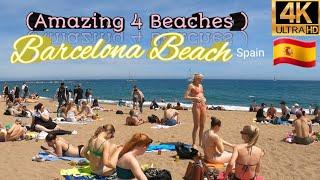 Walking Tour  Exploring Barcelona Beach( Nice May Weather day. ) 2024 Spain 