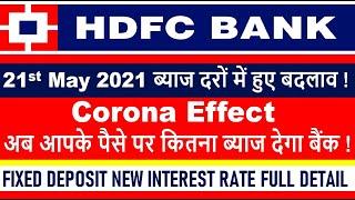 HDFC ! Fixed Deposit Interest Rates May-June  2021 ! FD IN HDFC BANK ! HDFC BANK NEW FD RATE's !