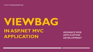 How to Pass and Retrieve data From ViewBag in ASP.NET MVC?