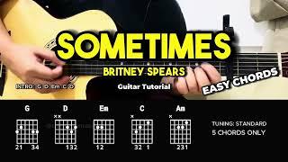 Sometimes - Britney Spears | Easy Guitar Tutorial For Beginners (CHORDS & LYRICS) #guitarlesson