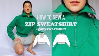 Sweatshirt DIY | How to sew a crop zip sweatshirt sewing tutorial