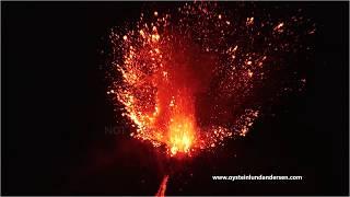 Krakatau volcano Erupting by night 2018 -  20min spectacular 4K video