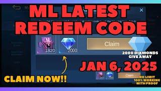 Mobile Legends Redeem Code January 6 2025 2000 Diamonds Give Away