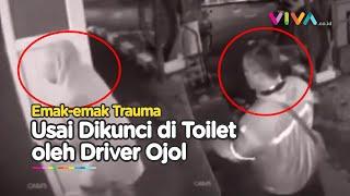 CCTV Driver Ojol 'Usil' Kunci Ibu-ibu di Toilet SPBU Malang