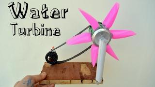 How to Make Water Turbine or Hydroelectric Power Generator at Home - cool science project - easy way