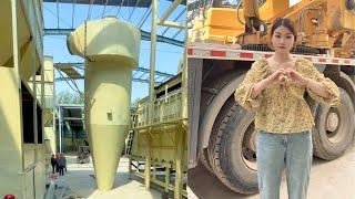Female Crane Driver Heze Installing at the Factory Site Part 3