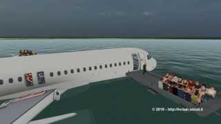 Airbus 320 Passenger Evacuation after Water Landing (3D simulation)