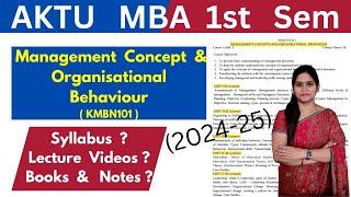 Management Concepts & Organisational Behaviour | MBA -1st Semester Subject | Lectures | Syllabus |