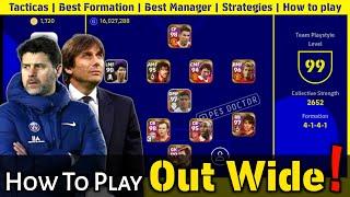 OUT WIDE PLAYSTYLE GUIDE | BEST FORMATION, MANAGER & SQUAD BUILDING | eFootball 2022 Mobile