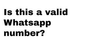 API: Check if a Number is Registered on WhatsApp.