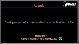 Complete Shell Scripting | How to store output of a command into a variable or into a file ?