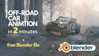 How to create 3D Off-road Car animation in blender in 2 minutes + Free Blender file #blenderguru