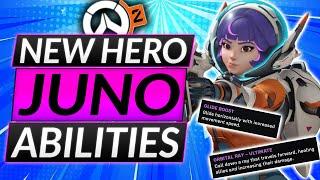 NEW SUPPORT HERO JUNO - ALL ABILITIES! (Absolutely OP) - Overwatch 2 Update Guide