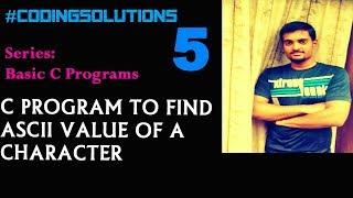 5-C Program to Find ASCII Value of a Character