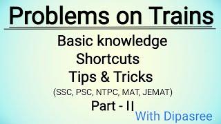 Problems on Trains Tutorial Basic with shortcuts in Bengali(part-II)||বাংলা ভিডিও