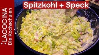 Gestovter Spitzkohl mit Speck schnell & einfach zubereiten | La Cocina