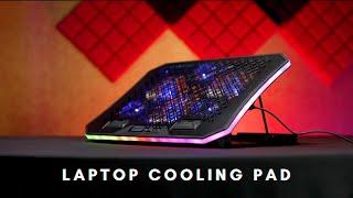 Techie 6 fans Gaming Laptop Cooling pad with Cool RGB and Speed Adjustment.