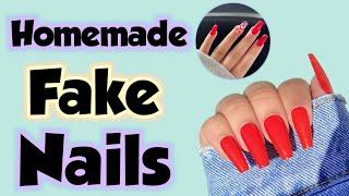 How to make fake nails at home | Diy fake nails | Homemade fake nails