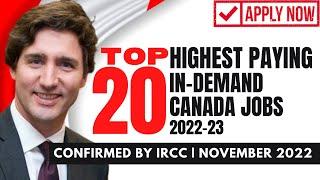 TOP 20 HIGHEST PAYING JOBS IN CANADA 2023 || MOST DEMANDED || INTERNATIONAL STUDENTS IN CANADA