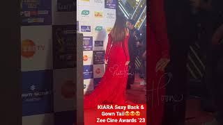 #KiaraAdvani Sexy Back & Gown Tail #ZeeCineWards2023 #Interviewwali