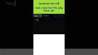 How to read a local text file in JavaScript using Fetch API?