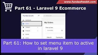 Laravel 9 Ecom - Part 61: How to set menu item to active in laravel | Set Current Navbar item active