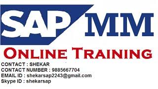 SAP MM WM Online Training by Shekar 15+ years of real time experience, 400+ live and online batches