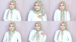 #10 STYLE HIJAB SEGI EMPAT MOTIF PREMIUM SIMPLE PESTA KONDANGAN || HIJAB KEKINIAN