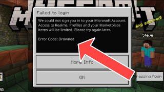 "ERROR CODE:DROWNED" Minecraft failed to login problem explanation 1.21