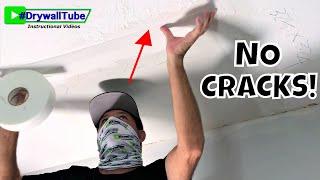 How to Apply Drywall Tape to Your Ceiling Repairs- NO MORE CRACKS!