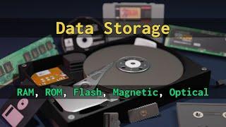 How Computers Store Binary Data - RAM, ROM, Flash, Magnetic, and Optical