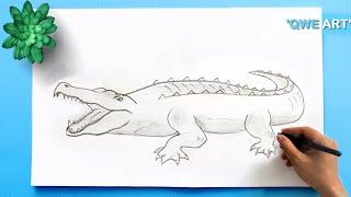 How to draw a Crocodile || Crocodile Drawing easy 